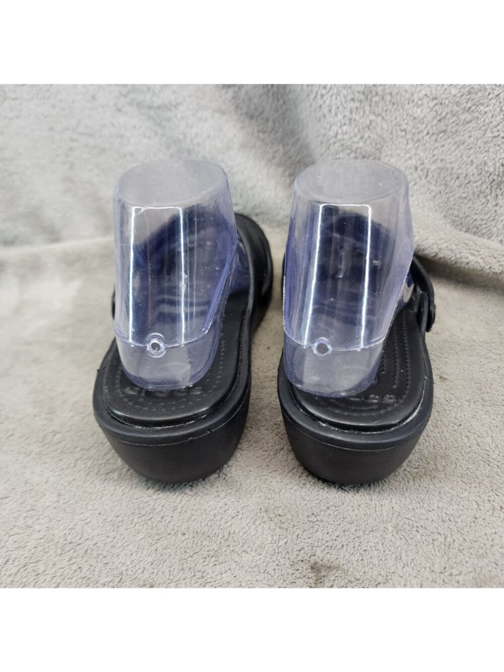 Crocs Shoes Womens Size 10 Black Synthetic Slip On Sandals - Picture 6 of 10